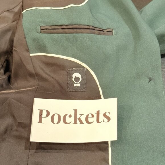 NWT SuitShop Dark Green Suit Jacket Blazer Office Siren Holiday Womens Size 00 - Picture 7 of 13